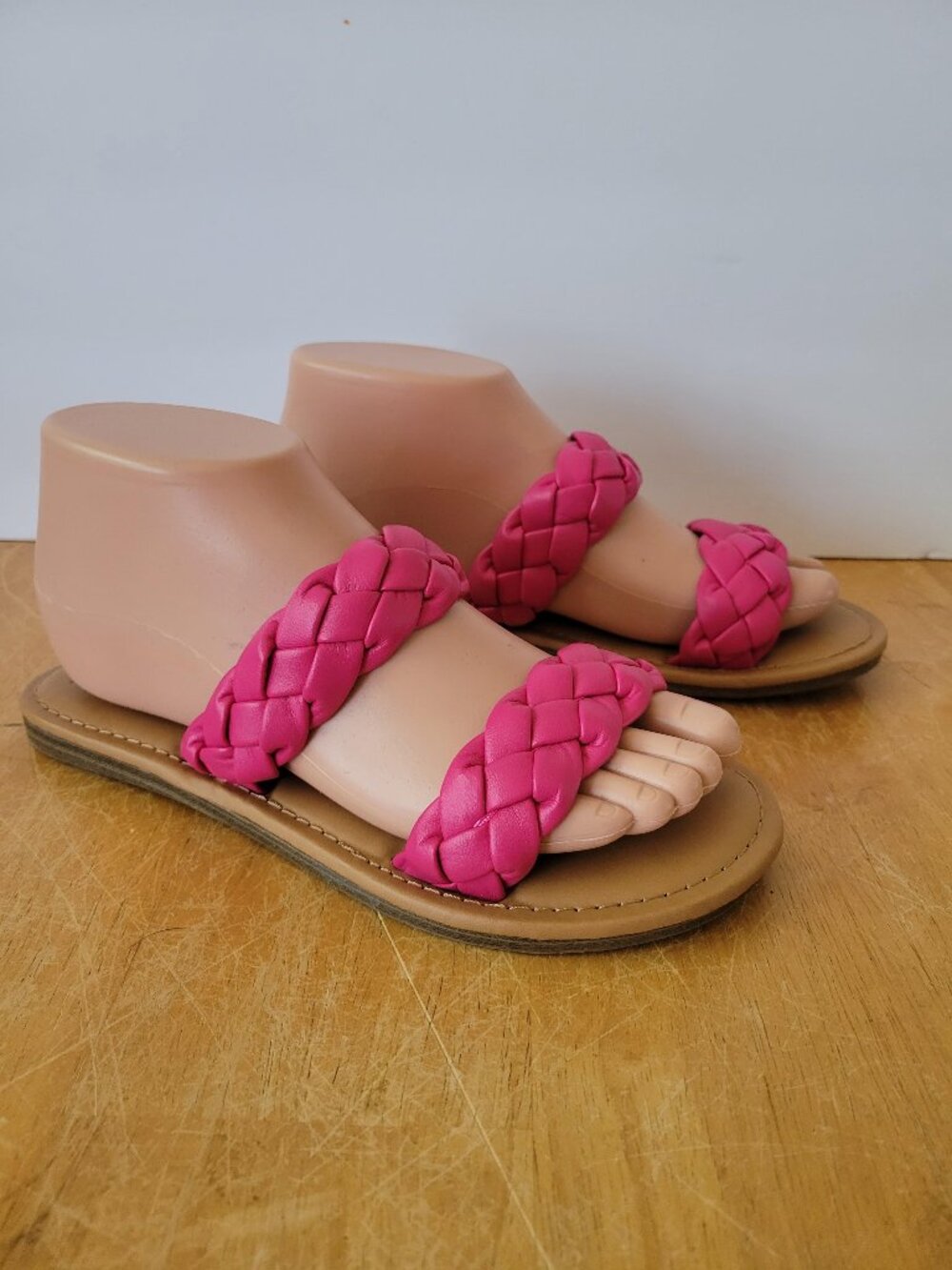 A New Day Lucy Braided Slide Sandals Women's Pink Flats Comfort 6.5